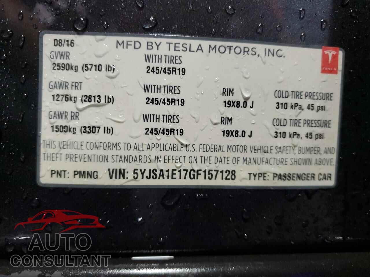 TESLA MODEL S 2016 - 5YJSA1E17GF157128