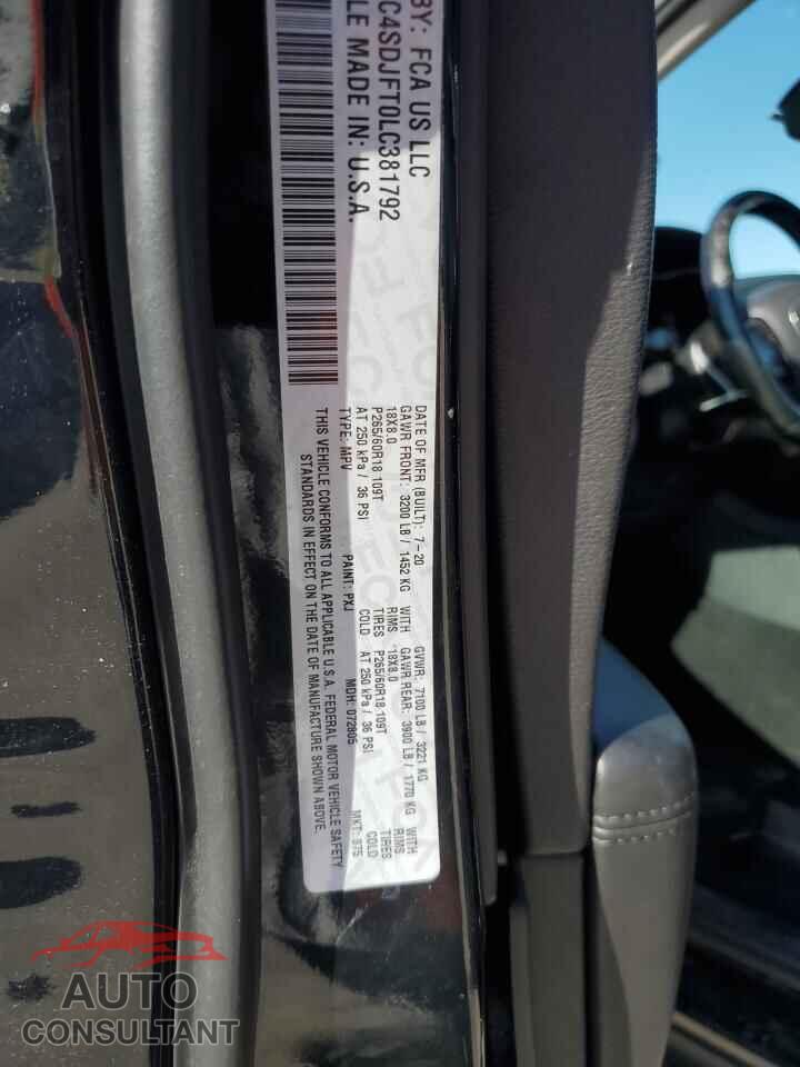 DODGE DURANGO 2020 - 1C4SDJFT0LC381792