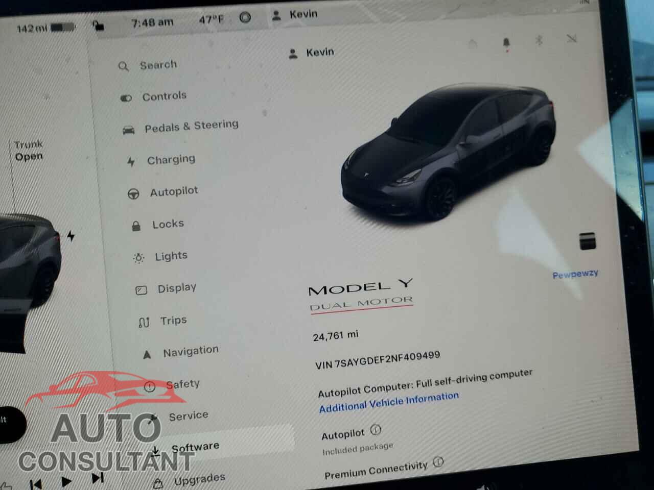 TESLA MODEL Y 2022 - 7SAYGDEF2NF409499