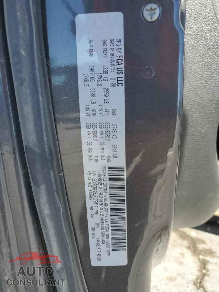 DODGE CARAVAN 2020 - 2C4RDGEG5LR179012