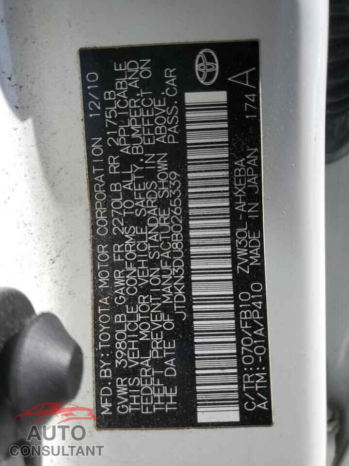 TOYOTA PRIUS 2011 - JTDKN3DU8B0265339
