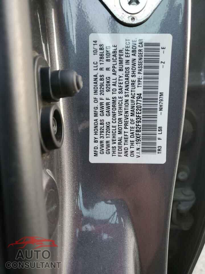 HONDA CIVIC 2015 - 19XFB2F93FE207794