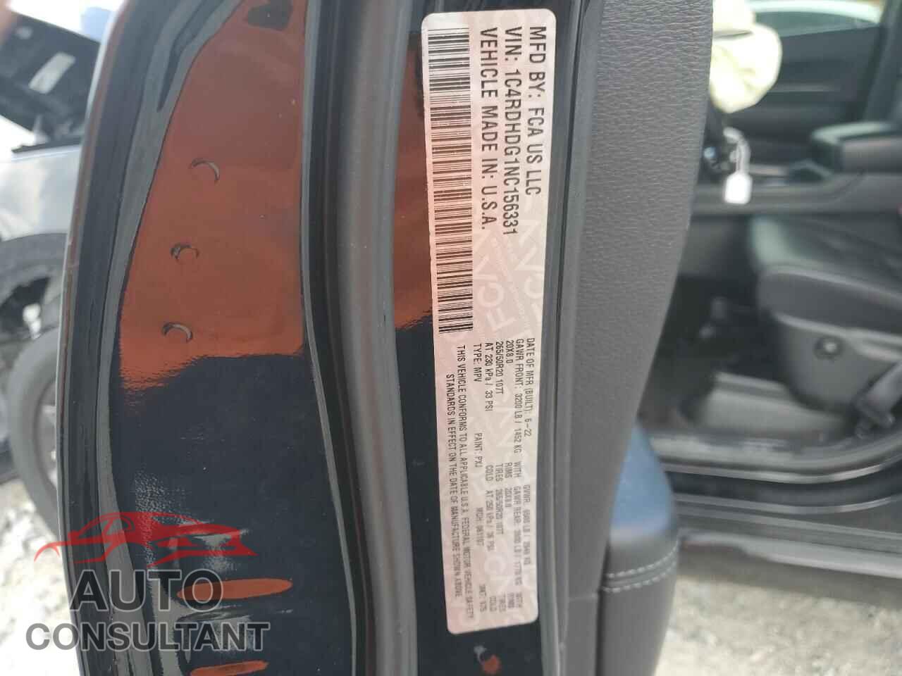 DODGE DURANGO 2022 - 1C4RDHDG1NC156331