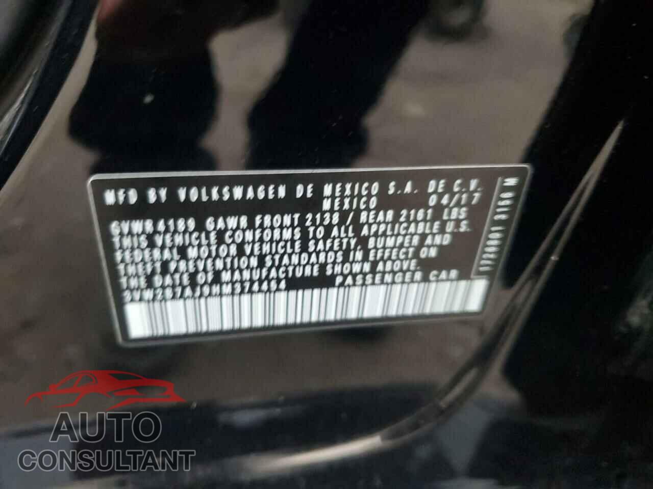 VOLKSWAGEN JETTA 2017 - 3VW2B7AJ9HM374454