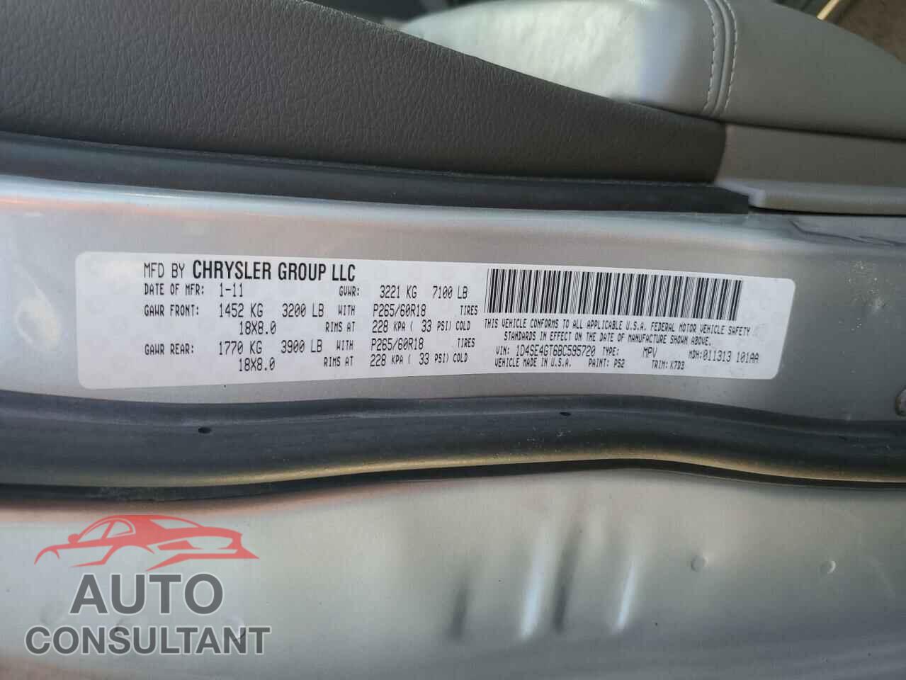 DODGE DURANGO 2011 - 1D4SE4GT6BC595720