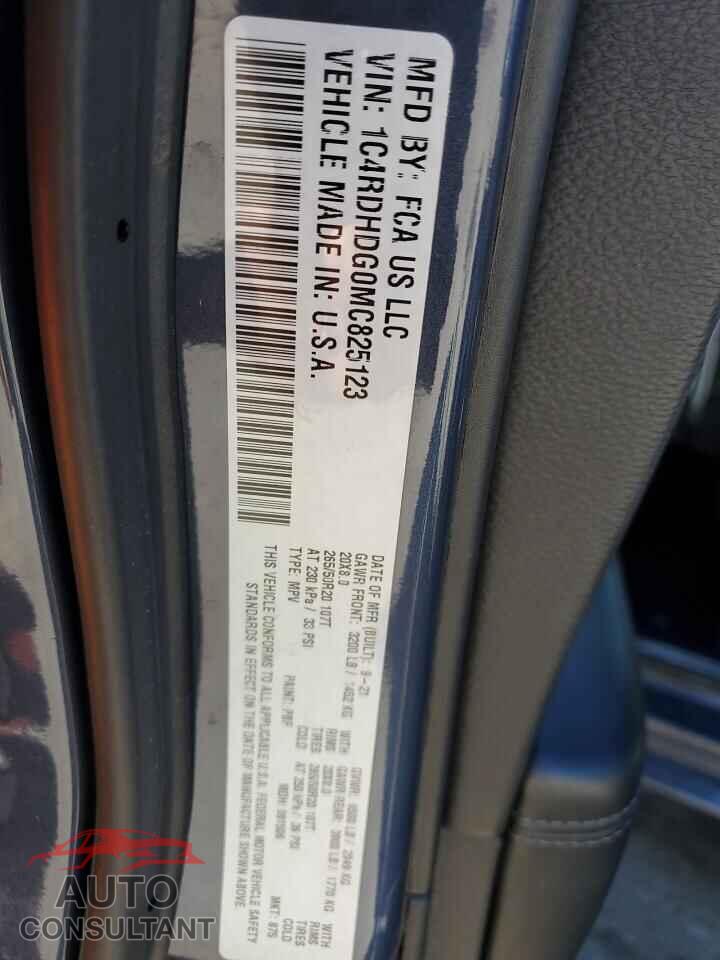 DODGE DURANGO 2021 - 1C4RDHDG0MC825123