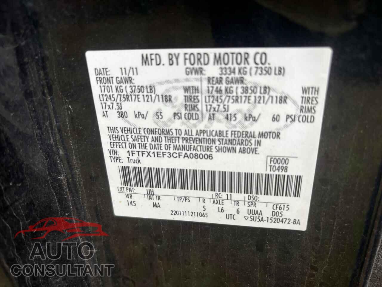 FORD F-150 2012 - 1FTFX1EF3CFA08006