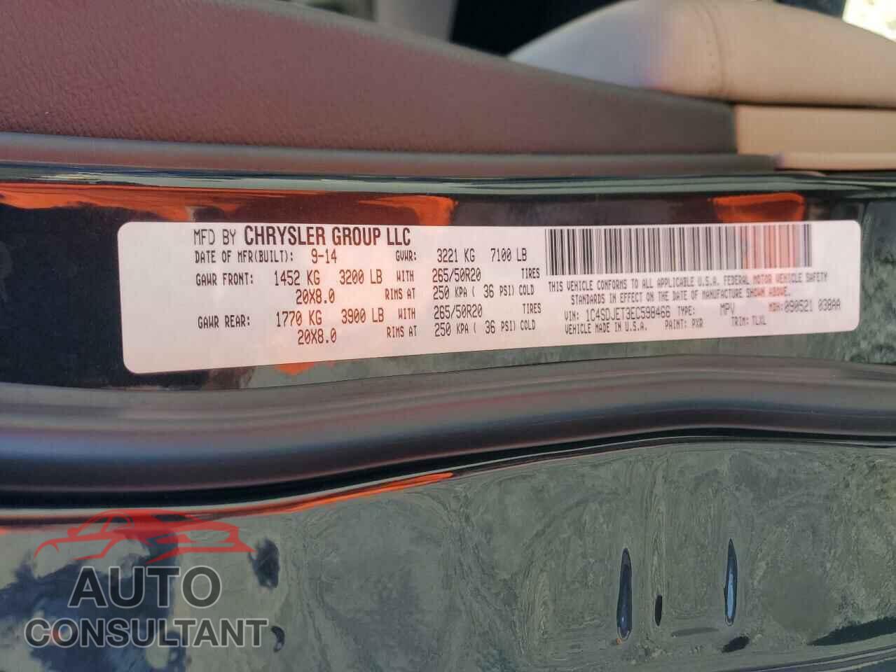 DODGE DURANGO 2014 - 1C4SDJET3EC598466