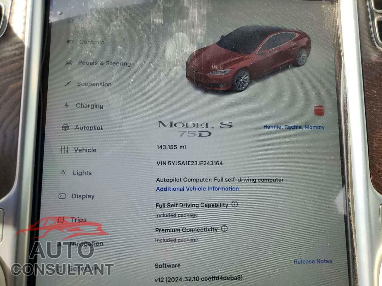 TESLA MODEL S 2018 - 5YJSA1E23JF243164