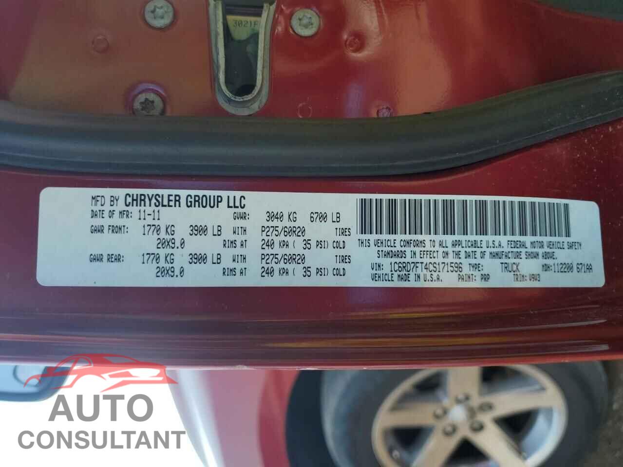 DODGE RAM 1500 2012 - 1C6RD7FT4CS171596