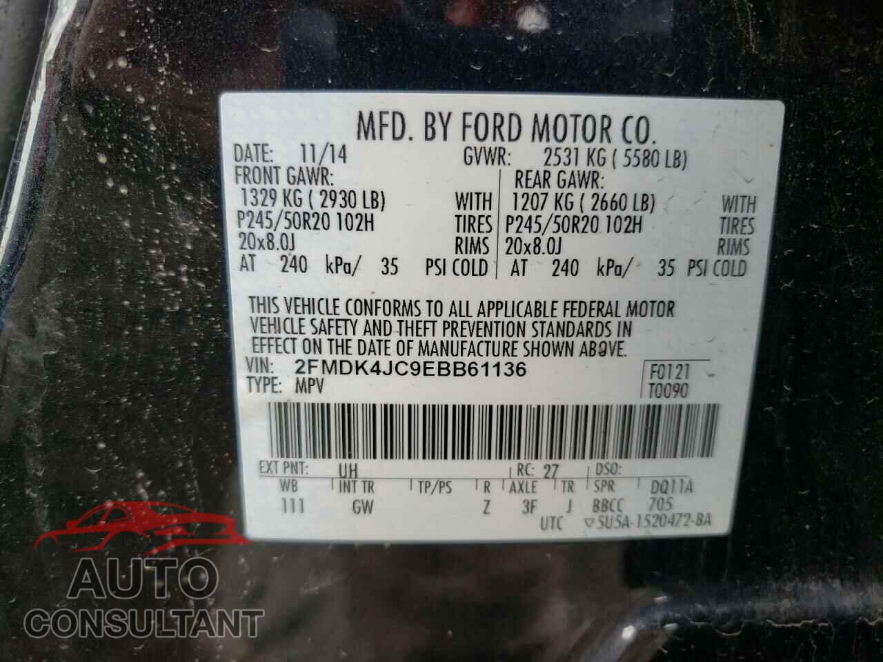 FORD EDGE 2014 - 2FMDK4JC9EBB61136