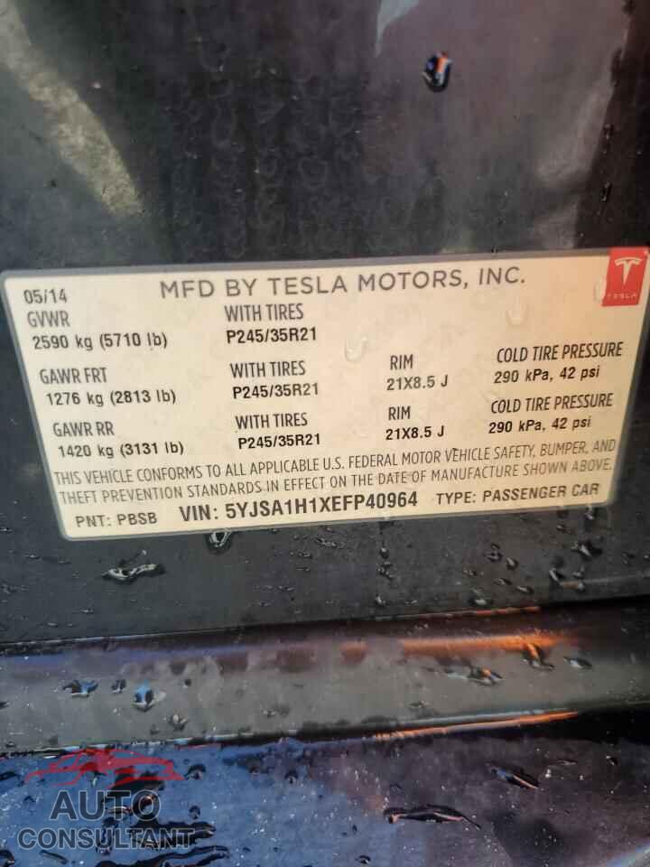 TESLA MODEL S 2014 - 5YJSA1H1XEFP40964