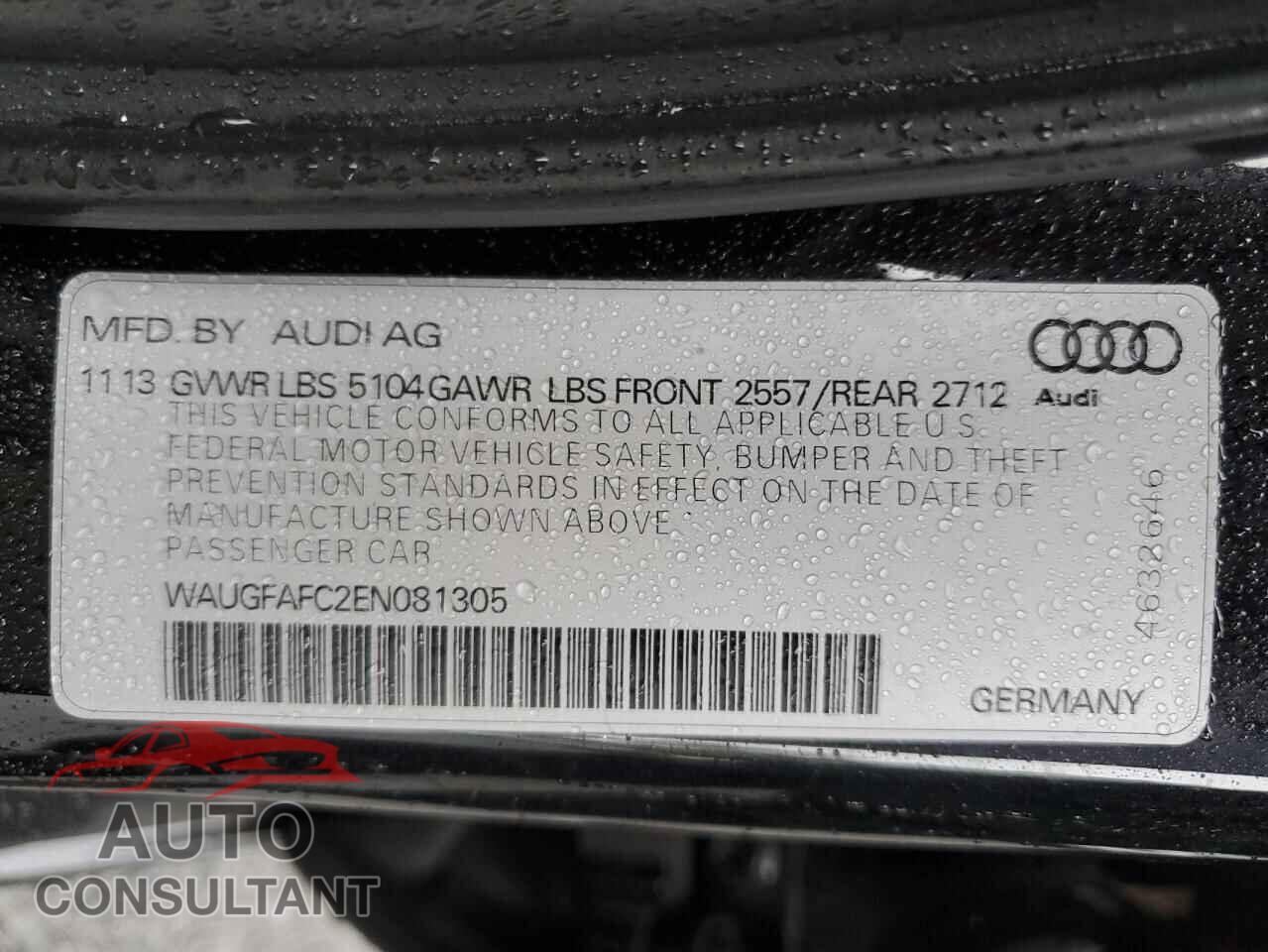 AUDI A6 2014 - WAUGFAFC2EN081305