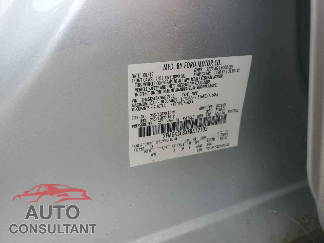 FORD FLEX 2015 - 2FMGK5C8XFBA12103