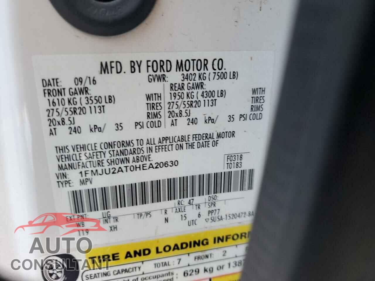 FORD EXPEDITION 2017 - 1FMJU2AT0HEA20630
