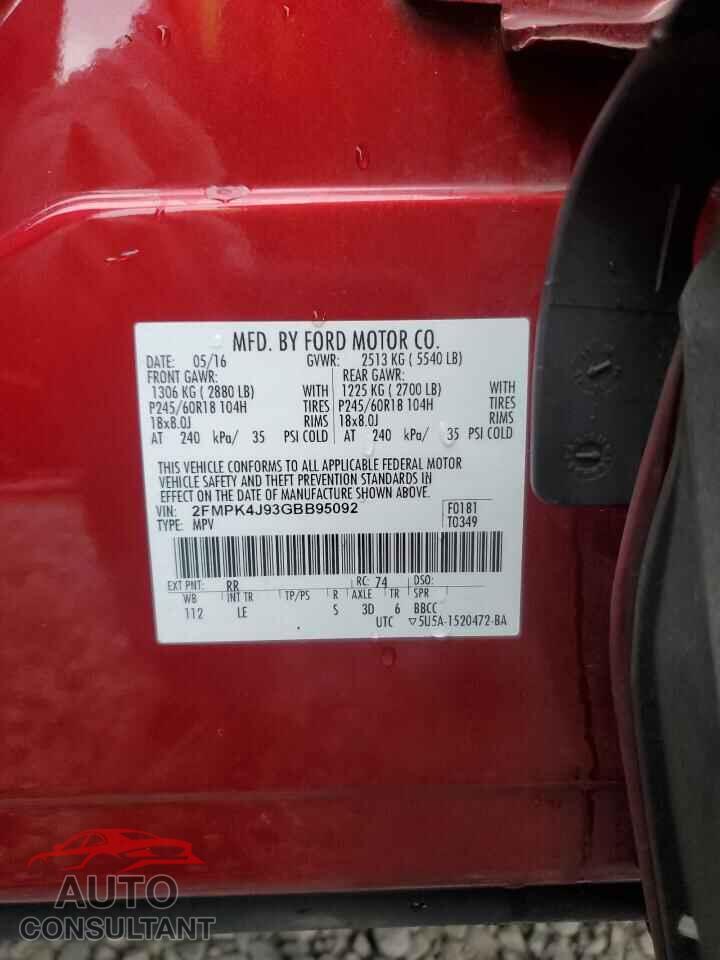 FORD EDGE 2016 - 2FMPK4J93GBB95092