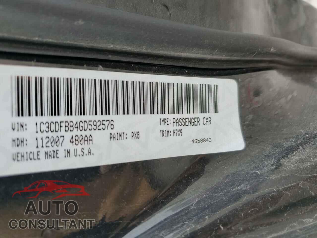 DODGE DART 2016 - 1C3CDFBB4GD592576