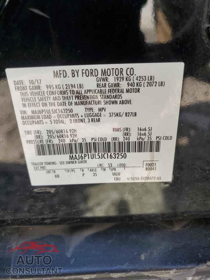 FORD ECOSPORT 2018 - MAJ6P1UL5JC163250