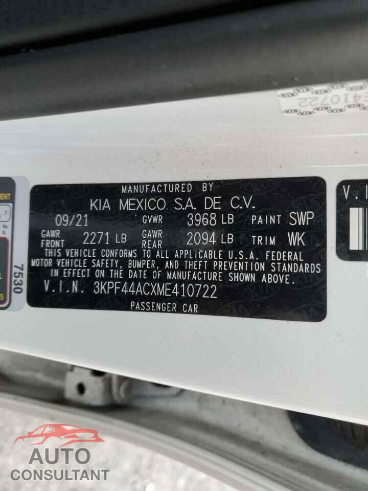 KIA FORTE 2021 - 3KPF44ACXME410722