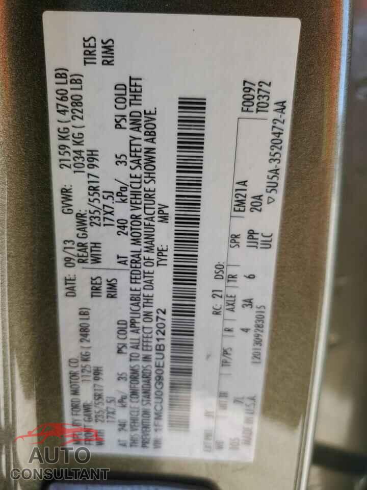 FORD ESCAPE 2014 - 1FMCU0G90EUB12072