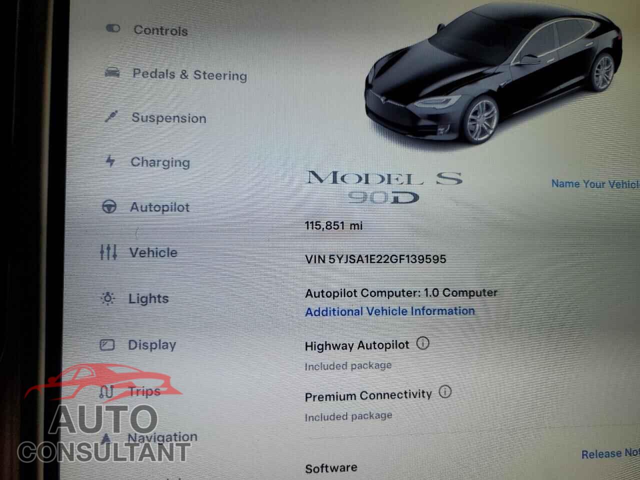 TESLA MODEL S 2016 - 5YJSA1E22GF139595