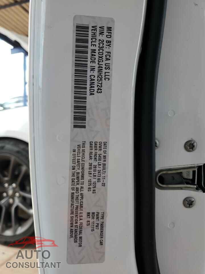 DODGE CHARGER 2022 - 2C3CDXGJ4NH257243