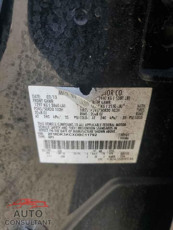 FORD EDGE 2013 - 2FMDK3KCXDBC11792