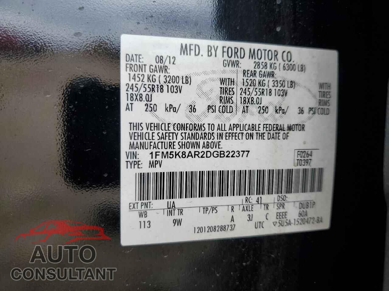 FORD EXPLORER 2013 - 1FM5K8AR2DGB22377