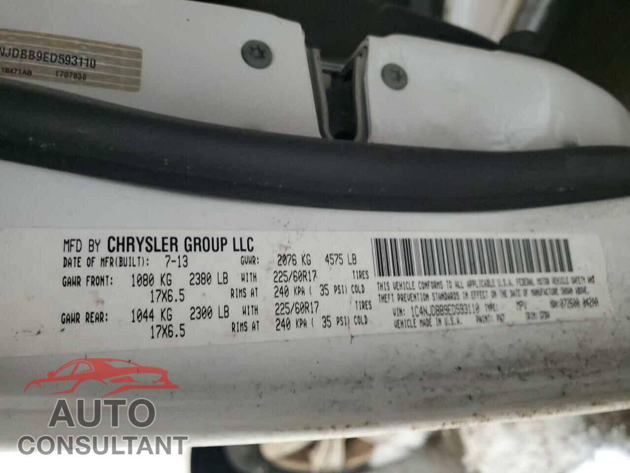 JEEP COMPASS 2014 - 1C4NJDBB9ED593110