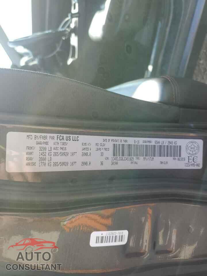 DODGE DURANGO 2018 - 1C4RDJDG6JC451829
