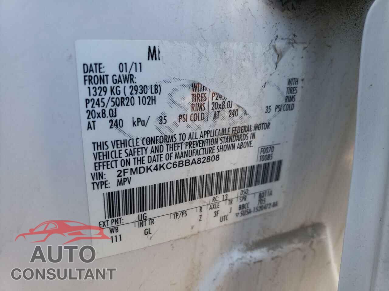 FORD EDGE 2011 - 2FMDK4KC6BBA82808
