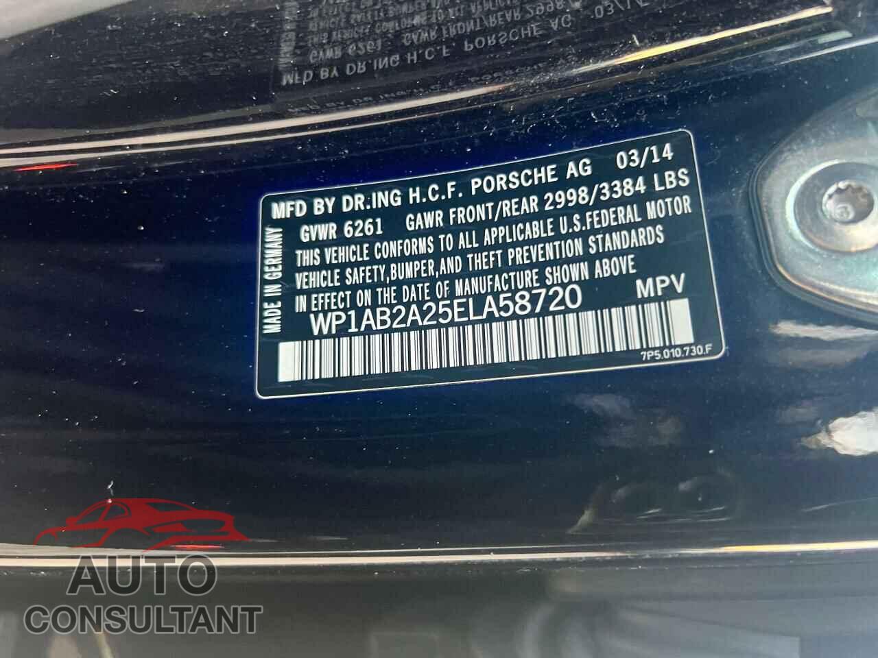 PORSCHE CAYENNE 2014 - WP1AB2A25ELA58720