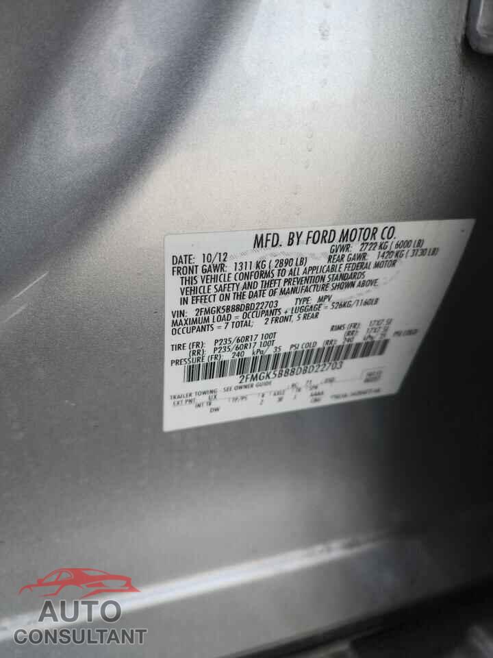 FORD FLEX 2013 - 2FMGK5B88DBD22703