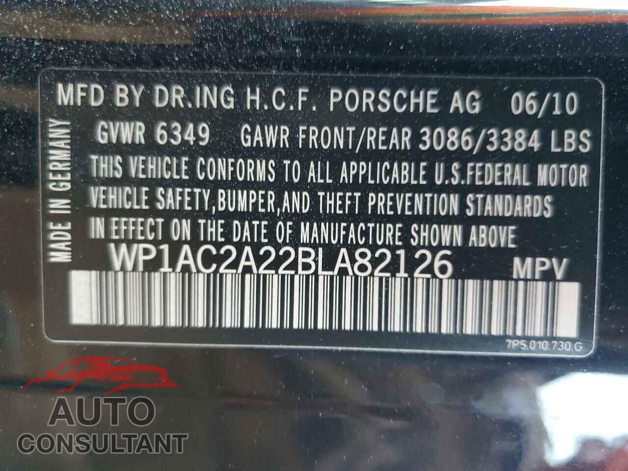 PORSCHE CAYENNE 2011 - WP1AC2A22BLA82126