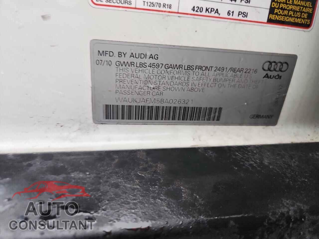 AUDI A3 2011 - WAUKJAFM5BA026321