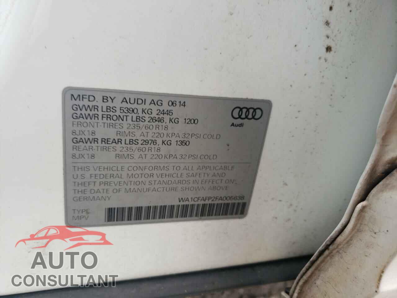 AUDI Q5 2015 - WA1CFAFP2FA005638