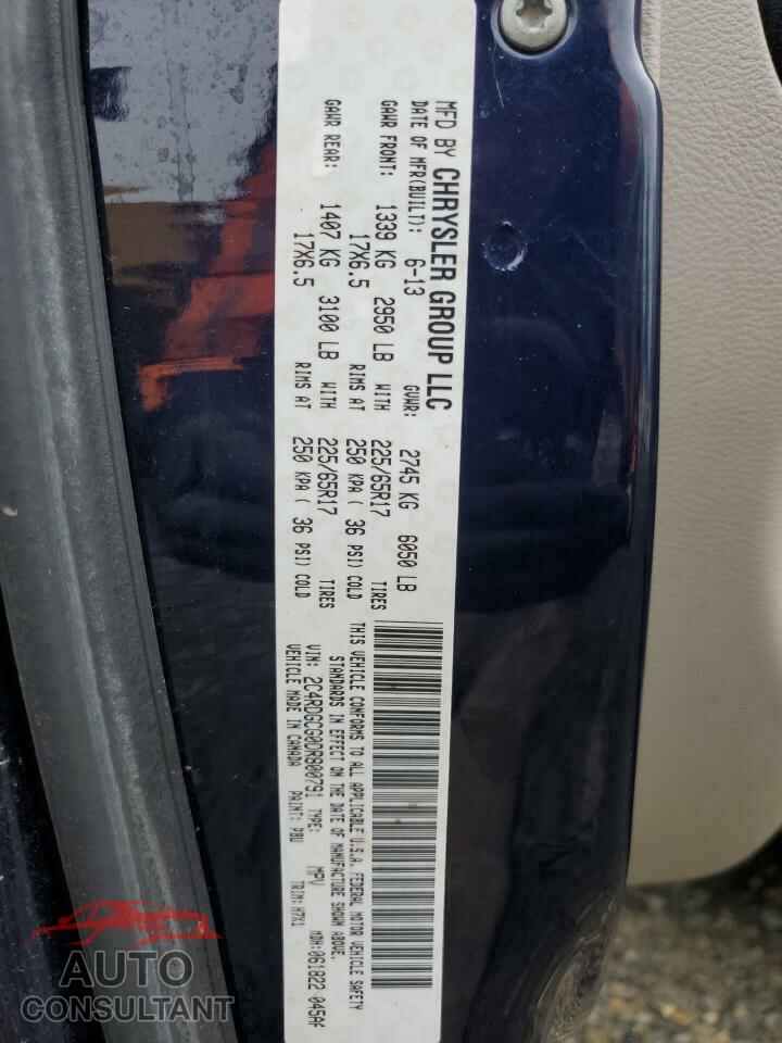 DODGE CARAVAN 2013 - 2C4RDGCG0DR800791