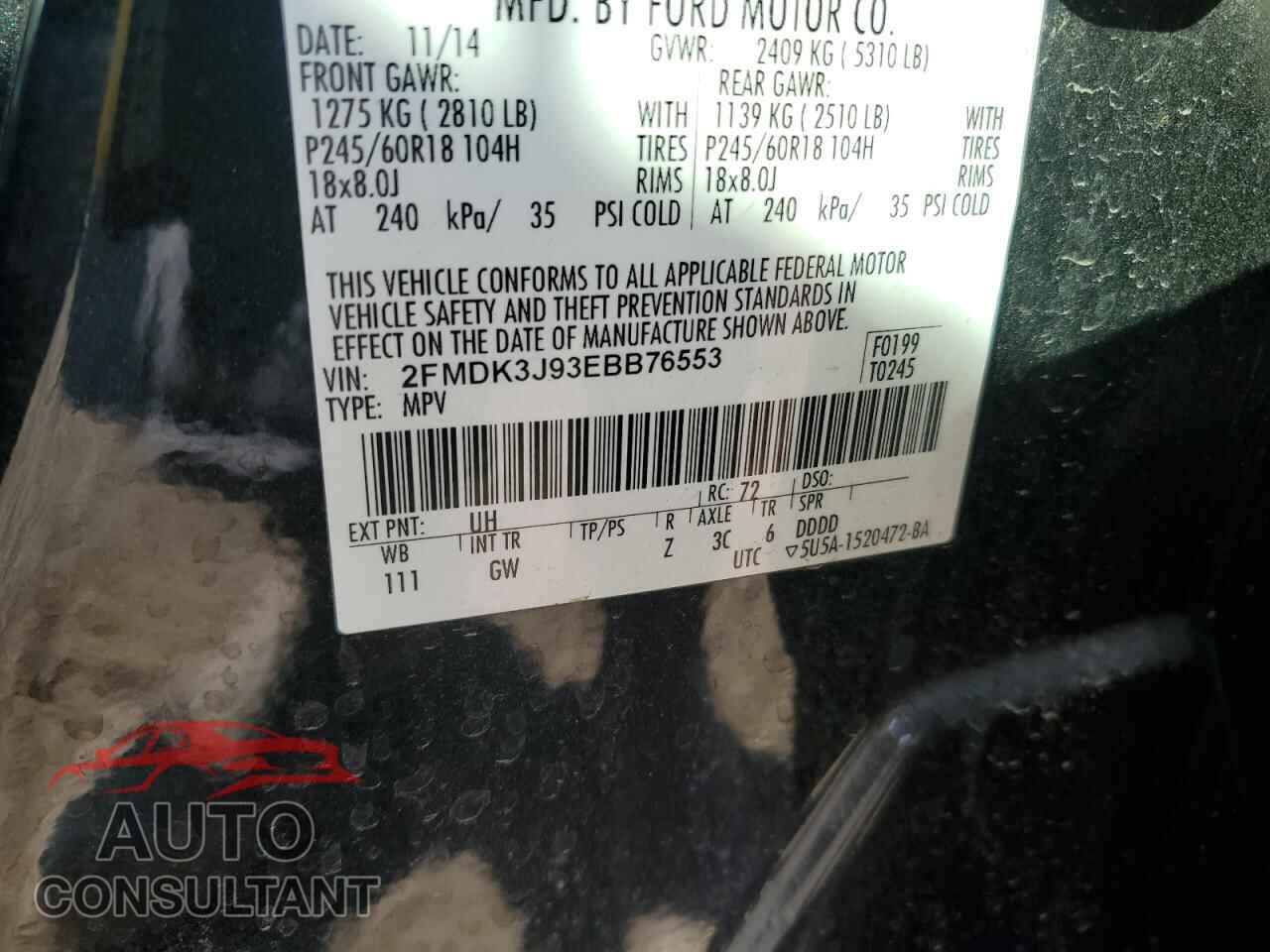 FORD EDGE 2014 - 2FMDK3J93EBB76553