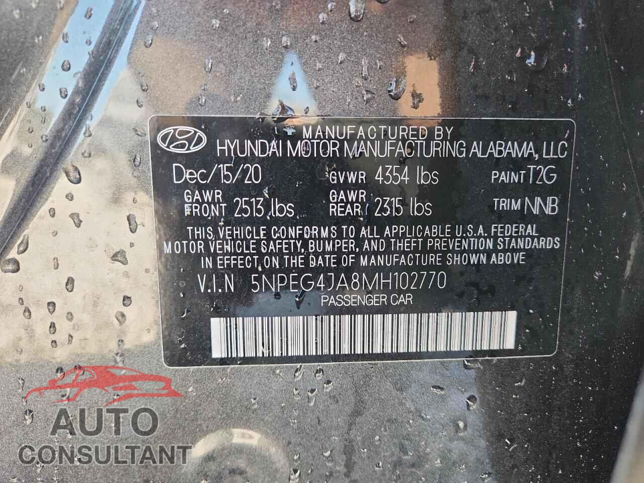 HYUNDAI SONATA 2021 - 5NPEG4JA8MH102770