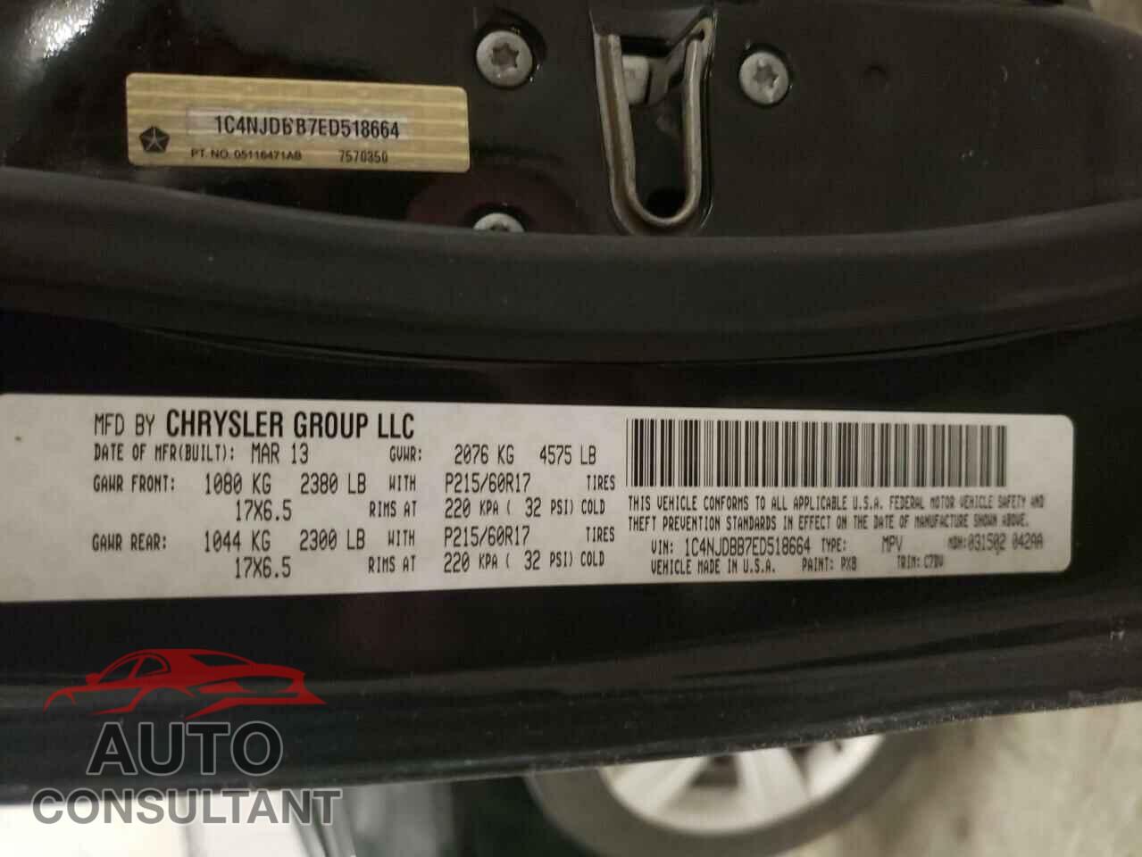 JEEP COMPASS 2014 - 1C4NJDBB7ED518664