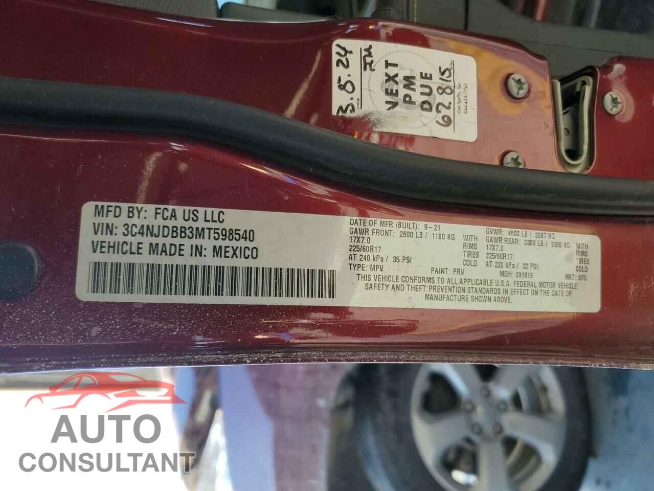 JEEP COMPASS 2021 - 3C4NJDBB3MT598540
