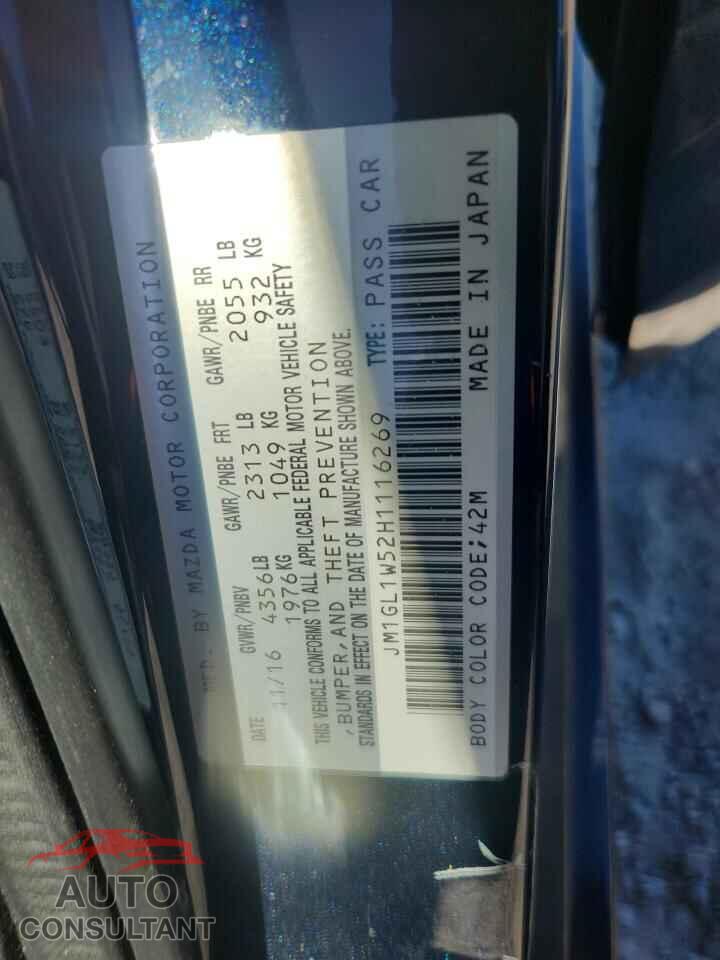 MAZDA 6 2017 - JM1GL1W52H1116269