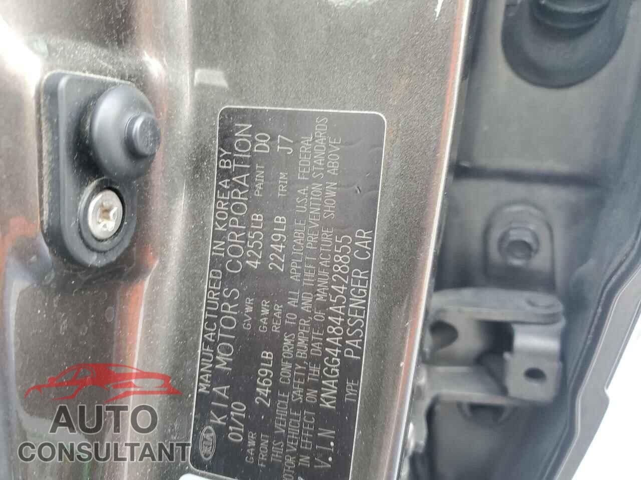 KIA OPTIMA 2010 - KNAGG4A84A5428855