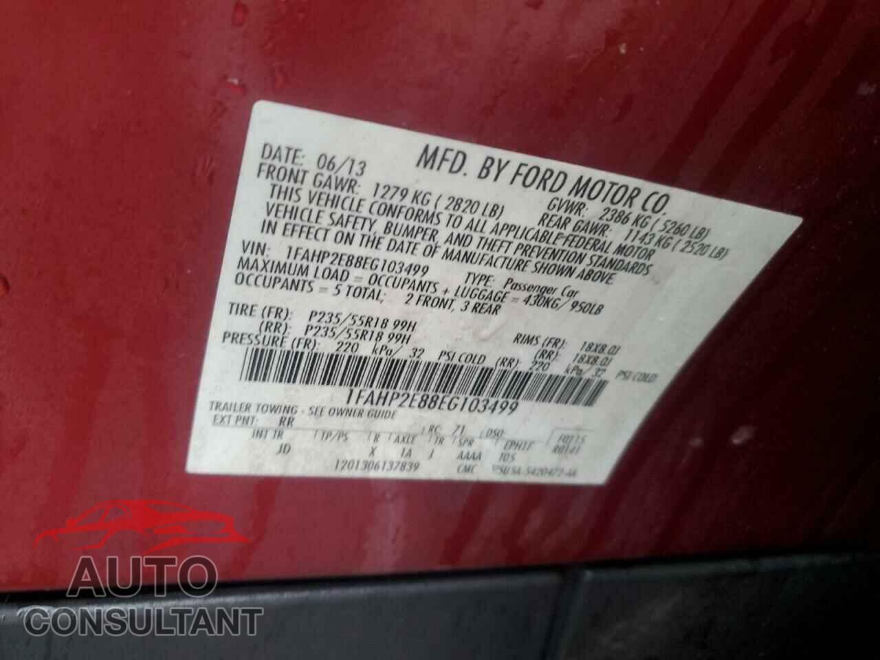 FORD TAURUS 2014 - 1FAHP2E88EG103499