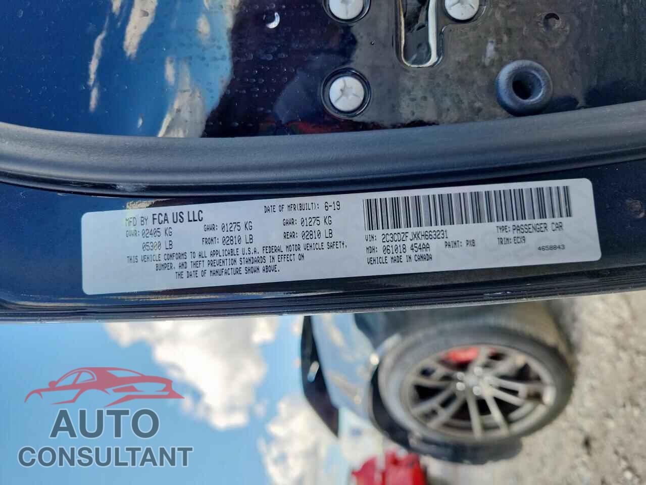 DODGE CHALLENGER 2019 - 2C3CDZFJXKH663231