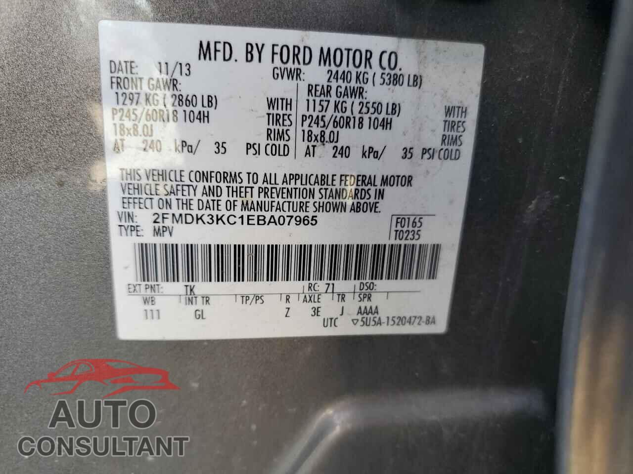 FORD EDGE 2014 - 2FMDK3KC1EBA07965