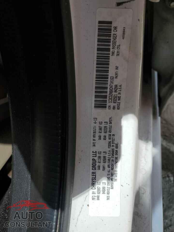 DODGE AVENGER 2013 - 1C3CDZAB0DN710163