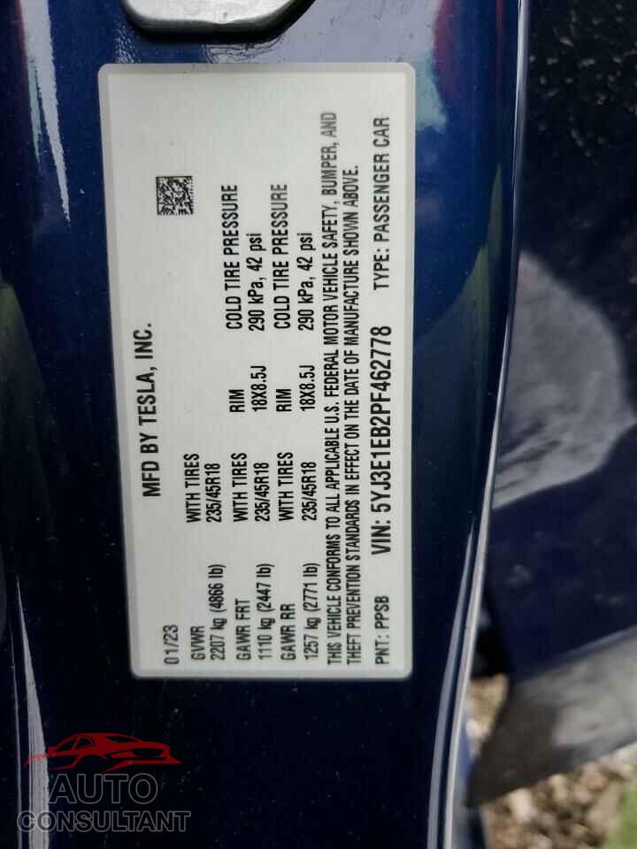 TESLA MODEL 3 2023 - 5YJ3E1EB2PF462778