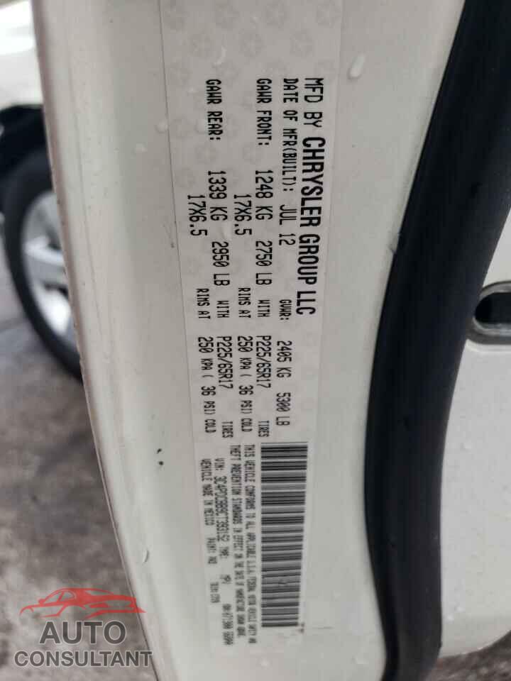 DODGE JOURNEY 2012 - 3C4PDCBB9CT393152
