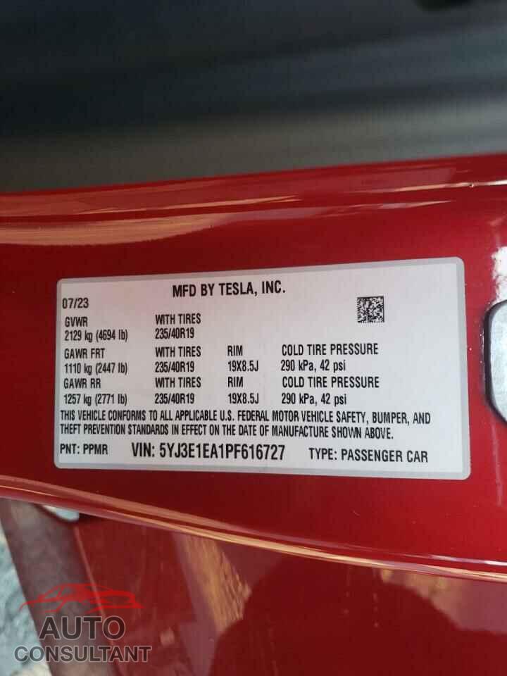 TESLA MODEL 3 2023 - 5YJ3E1EA1PF616727